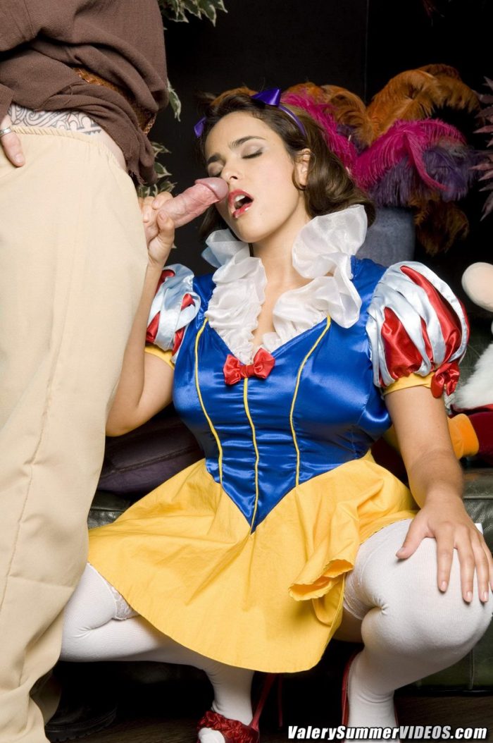 Beautiful brunette Valery Summer while dress as Snow White-07