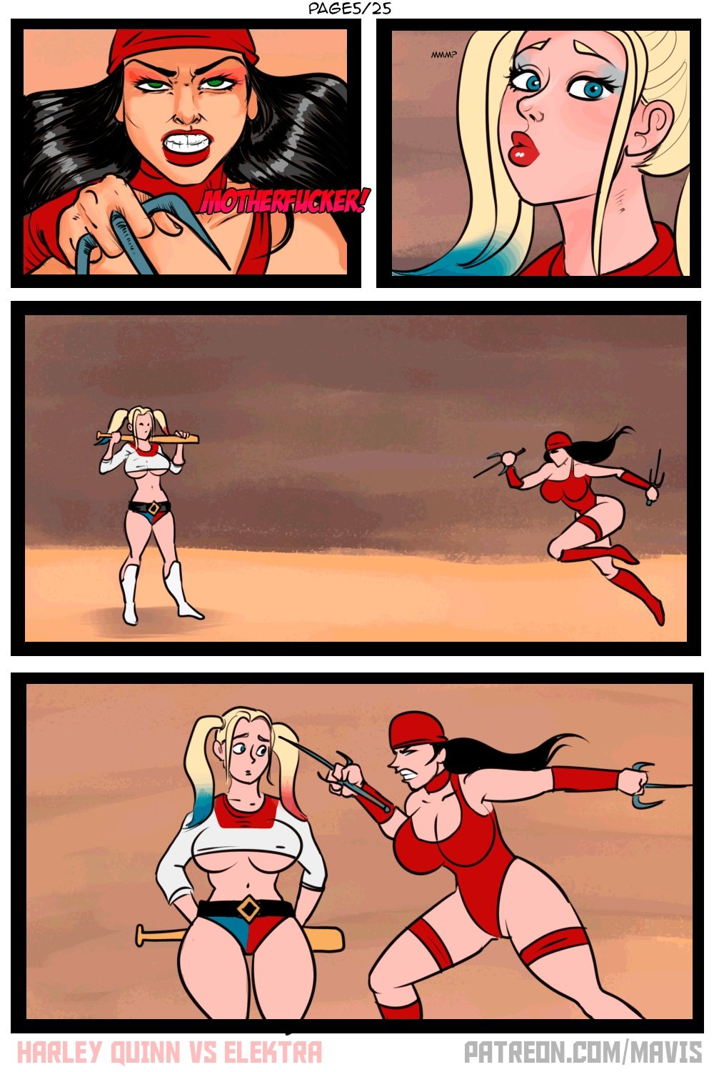 1000px x 1500px - Battle Of Supes â€“ Elektra vs Harley Quinn | Top Hentai Comics